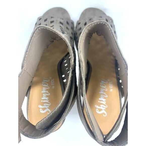 Women's Shimmer by EDL Mercedes Taupe Open-Toe Block Heel Size 9m - Picture 9 of 9